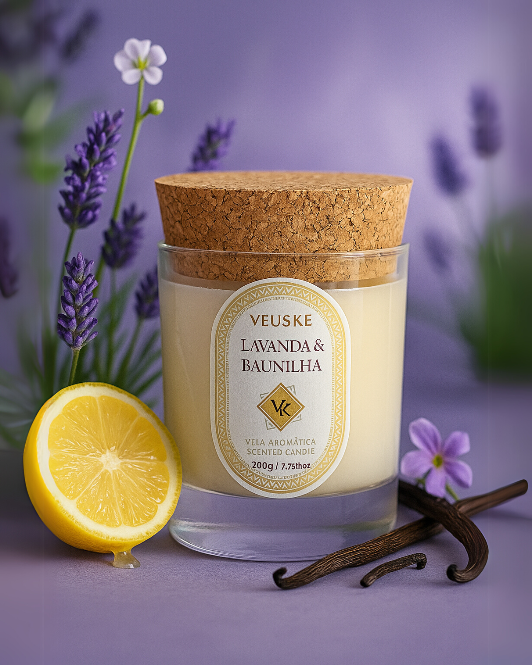Vela Aromática Lavanda & Baunilha - 220gr