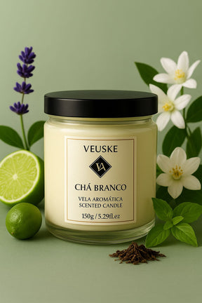 Vela Aromática Chá Branco - Minimalista - 150gr